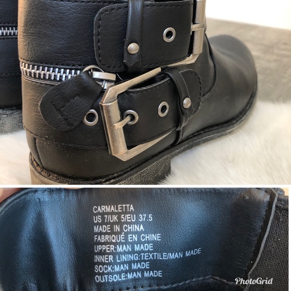 JustFab Carmaletta Women’s Black Tall Moto Buckle Boot, size 7 - Picture 6 of 8